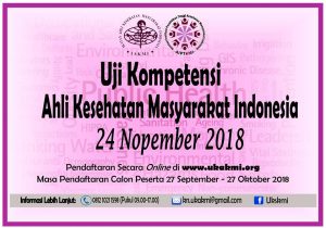 Read more about the article Syarat Mengikuti Ujian Kompetensi Ahli Kesehatan Masyarakat Indonesia di Mulai 24 November 2018