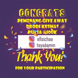 Read more about the article Announcement of Winners of the Give Away Event “Follow Rame-Rame” Prodi Kesmas official Instagram account