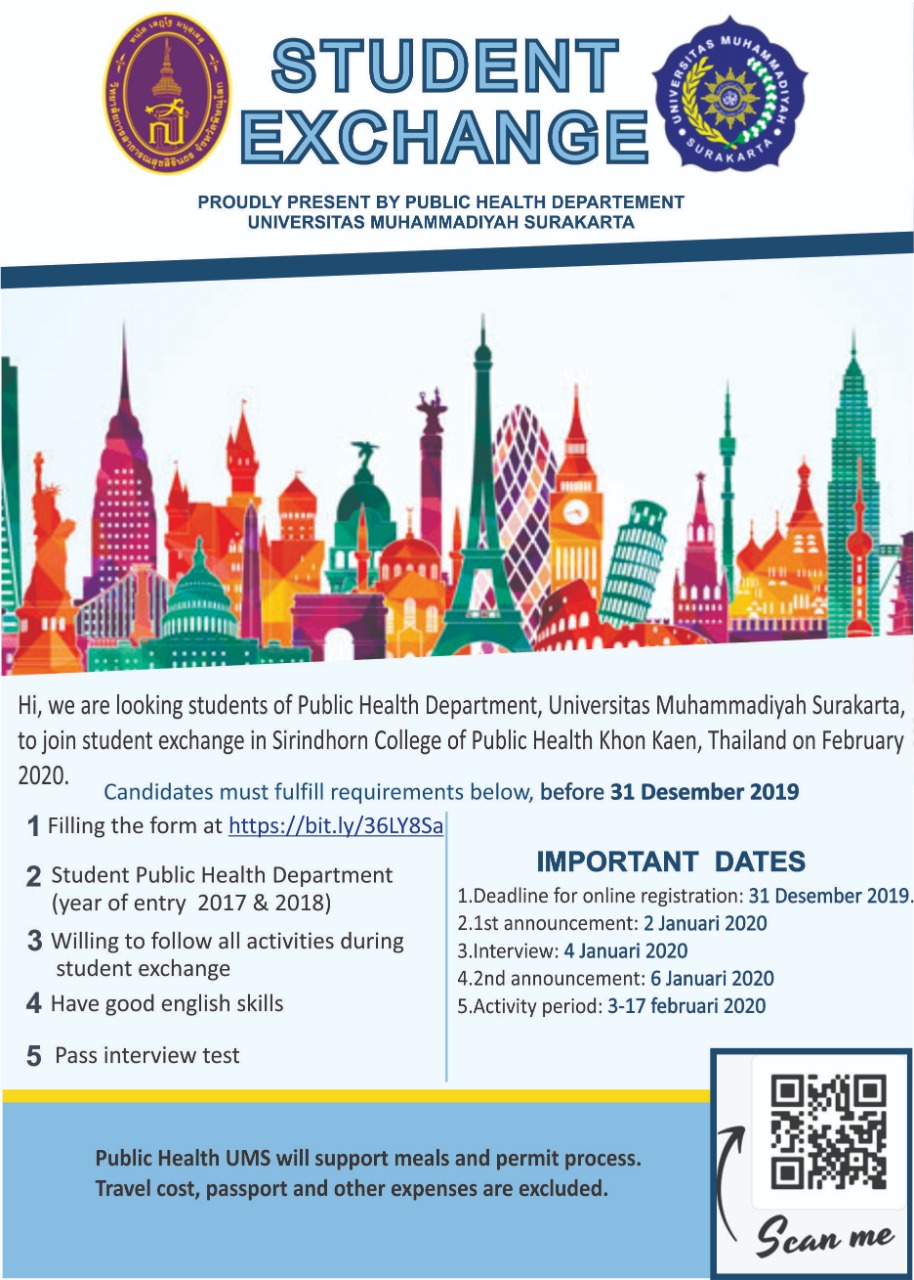 You are currently viewing Pengumuman Peserta Student Exchange Srindhorn Collage Public Health Khon Kaen, Thailand Tahun 2020