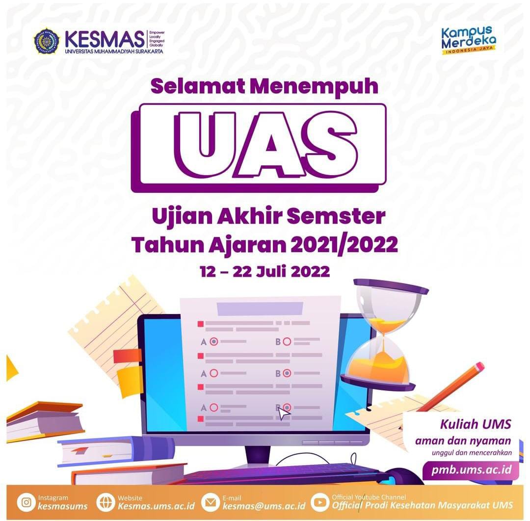 Read more about the article Ujian Akhir Semester Genap 2021/2022 Program Studi Kesehatan Masyarakat