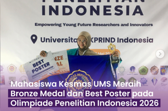 Read more about the article Mahasiswa Kesmas UMS Raih Bronze Medal dan Best Poster pada Olimpiade Penelitian Indonesia 2026