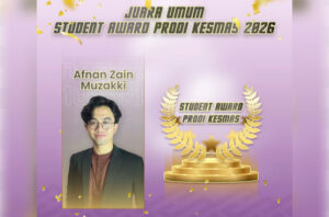 Read more about the article Afnan Zain Muzakki Raih Juara Umum Student Award Prodi Kesmas UMS 2026